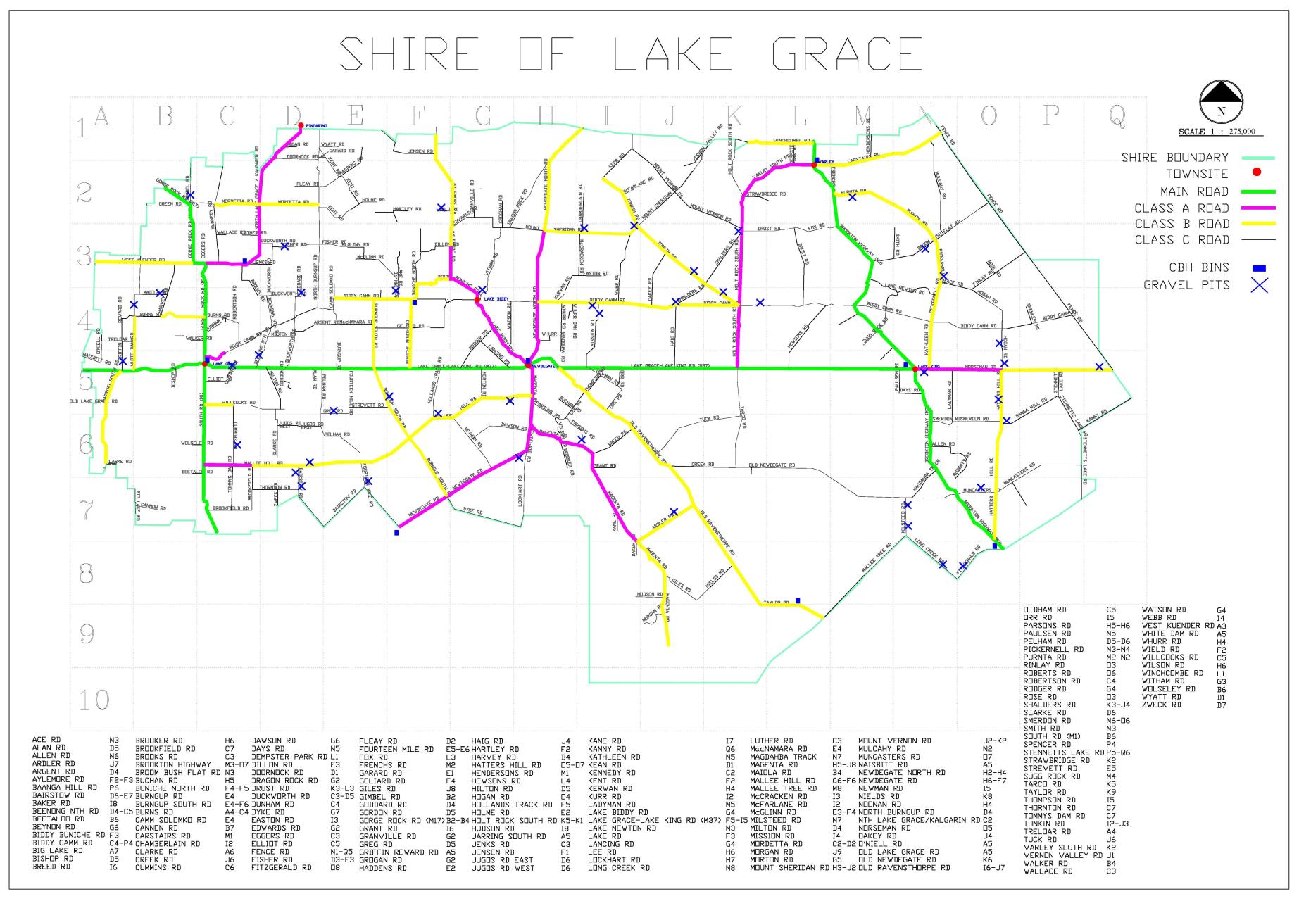 Map of Shire Road Classification